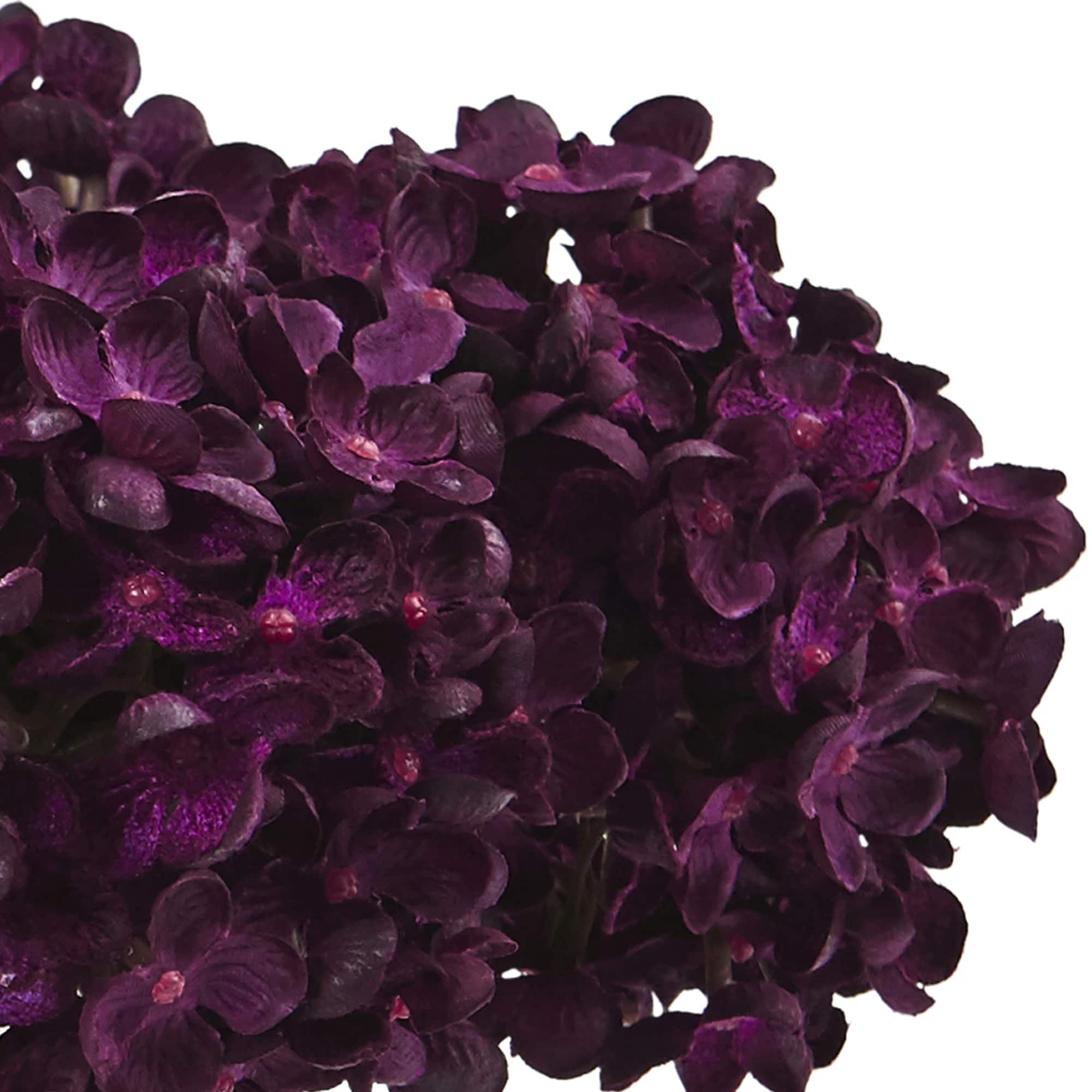 8.5" Purple Hydrangea Arrangement in Glass Vase